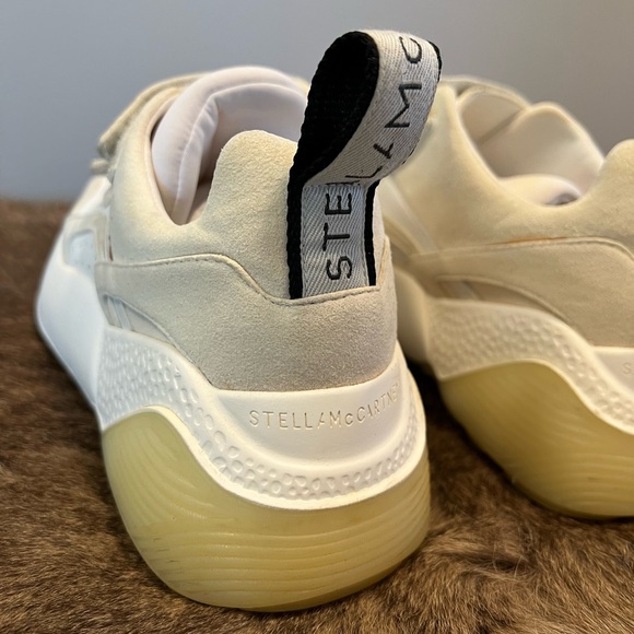 STELLA MCOURTNEY White Leather and Suede Eclypse Sneakers/Trainers - Picture 7 of 9